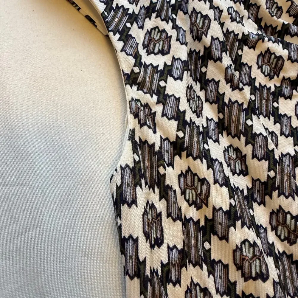 Tory Burch Printed Cowl Neck Knee Length Dress Sz XS Work Event Career